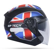 Capacete Gp Tech Aberto Uk Azul/Vermelho Fosco