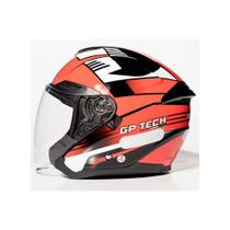 Capacete gp tech open of669 flag vermelho 58