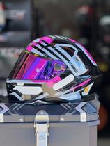 Capacete Gp Tech Pilot Blade Rosa Pink e Preto Cinza