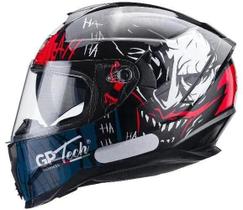 Capacete gp tech ultra sv joker preto e azul Capacete gp tech ultra sv joker preto e azul