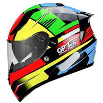 Capacete gp tech v128 flag com viseira solar