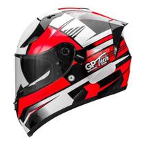 Capacete gp tech v128 flag vermelho-branco 61