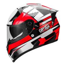 Capacete Gp Tech V128 Flag Vermelho/Branco N61/62