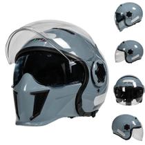 Capacete GP Tech Zoom Monocolor Metalizado Cinza Capacete GP Tech Zoom Monocolor Metalizado Cinza