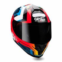 Capacete GpTech Fusion V2 Integral Fechado Vermelho / Azul Capacete GpTech Fusion V2 Integral Fechado Vermelho / Azul