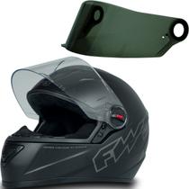 Capacete Gt Classic Preto Fosco Narigueira 60 + Viseira Fumê