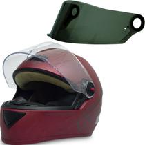 Capacete Gt Vermelho Bordô Narigueira Tam 60 + Viseira Fumê