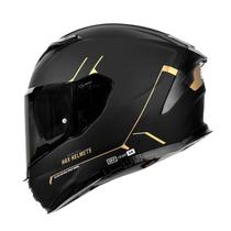 Capacete HAX Force Aerodynamic Full Face DOT & ECE M Black Gold Capacete HAX Force Aerodynamic Full Face DOT & ECE M Black Gold