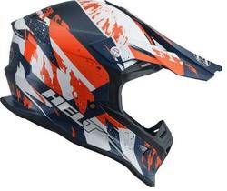 Capacete Helt Cross Mx Traction- Cor Laranja Azul Branco