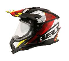 Capacete helt cross vision glass drakar branco vermelho