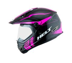 Capacete Helt Cross Vision Shock Preto e Rosa