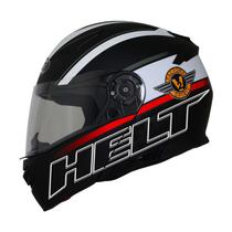 Capacete Helt Hippo Glass Preto Branco Fosco Escamoteável Viseira Interna