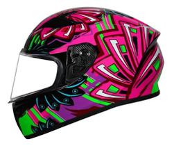Capacete Helt Polar Race Flower Rosa Feminino Fechado 58