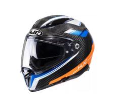 Capacete Hjc F70 Carbon Ubis Preto Azul E Laranja 60