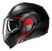 Capacete HJC I100 180 Beis Preto, Chumbo e Vermelho Capacete HJC I100 180 Beis Preto, Chumbo e Vermelho