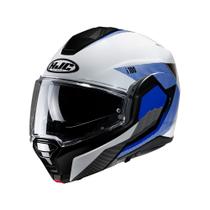 Capacete hjc i100 180 beston branco azul e cinza 61