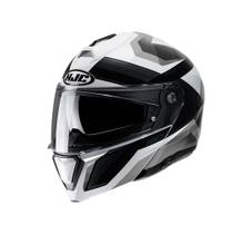 Capacete Hjc I90 Lark Preto Branco E Cinza E Preto 58