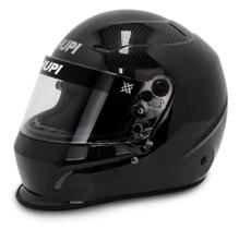 Capacete HUPI Automobilismo Sprint Pro Carbon Preto Com Bolsa para Transporte