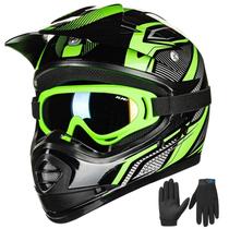 Capacete ILM Youth Kids ATV Motocross B07 verde/prata DOT