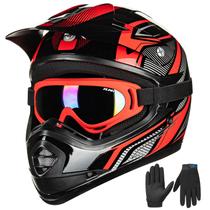 Capacete ILM Youth Kids ATV Motocross B07 vermelho/prata (Youth-S)