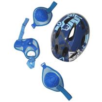 Capacete Infantil Azul Tamanho M + Kit Proteção Capacete Infantil Azul Tamanho M + Kit Proteção