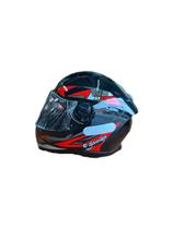 Capacete Infantil Ebf Tamanho 54 Preto e Vermelho Brilhante
