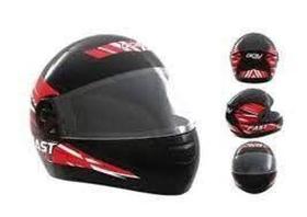Capacete Infantil Fast TAMANHO 54 Preto com vermelho Gow