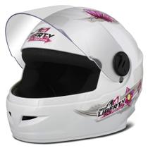 Capacete Infantil Fechado Pro Tork Liberty For Kids Branco e Rosa
