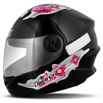 Capacete Infantil Fechado Pro Tork Liberty Four Kids For Girls Preto e Rosa