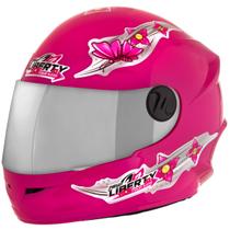 Capacete Infantil feminino moto Liberty Four Girls Pro Tork tamanho 54 viseira cromada