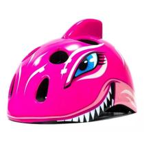 Capacete Infantil Kids Tubarão Rosa (49-55cm) para Bike Ciclismo Capacete Infantil Kids Tubarão Rosa (49-55cm) para Bike Ciclismo