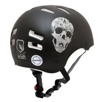 Capacete Infantil Kraft Bike Caveira Preto Skate NBR16175