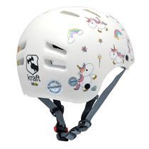 Capacete Infantil Kraft Bike Unicórnio Branco NBR16175