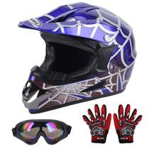 Capacete Infantil para Motocross Oumurs com Luvas e Óculos DOT Capacete Infantil para Motocross Oumurs com Luvas e Óculos DOT