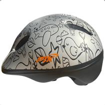 Capacete Infantil Ptk Baby Bike Ciclismo De 1/4 Anos Cor:Sky Prata/Pretotamanho:48-56cm