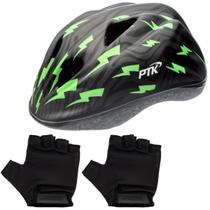 Capacete Infantil Ptk Bike Ciclismo Ajustável Com regulagem Para Crianças + Par De Luvas