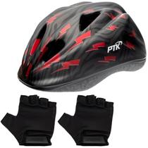 Capacete Infantil Ptk Bike Ciclismo Ajustável Com regulagem Para Crianças + Par De Luvas