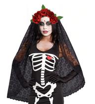 Capacete June Bloomy Day of the Dead Rose Floral Crown Capacete June Bloomy Day of the Dead Rose Floral Crown