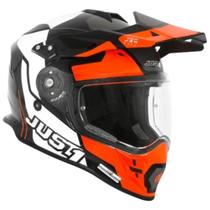 Capacete just1 j34 preto/laranja (com viseira)