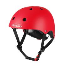 Capacete KAMUGO Kids ajustável para crianças de 2 a 14 anos, vermelho