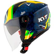 Capacete Kyt D-City Diogo Moreira Azul Amarelo - Capacete Kyt D-City Diogo Moreira Azul Amarelo -