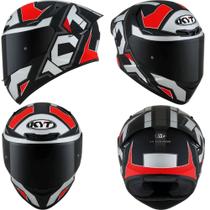 Capacete kyt fechado tt-course electron grey red speed fosco