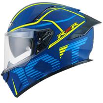 Capacete KYT R2R Concept Azul Fosco Esportivo Moto GP Óculos