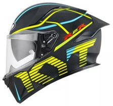 Capacete kyt r2r concept matt black/yellow /e06 l