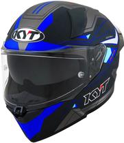 Capacete kyt r2r led matt black/blue /e06 60/l