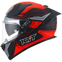 Capacete KYT R2R Led Vermelho Preto Esportivo Moto GP Óculos Capacete KYT R2R Led Vermelho Preto Esportivo Moto GP Óculos