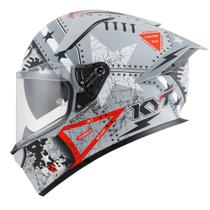 Capacete KYT R2R Max Assault Cinza Esportivo Moto