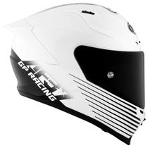 Capacete KYT Striker Livery Branco Oculos Moto Esportivo