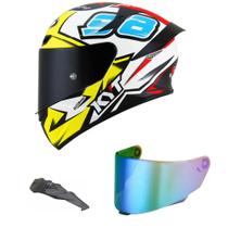 Capacete Kyt Tt Course Bomb 98 Branco Mais Viseira Camaleão e Spoiler Fumê