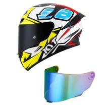 Capacete Kyt Tt Course Bomb 98 Branco Mais Viseira Camaleão